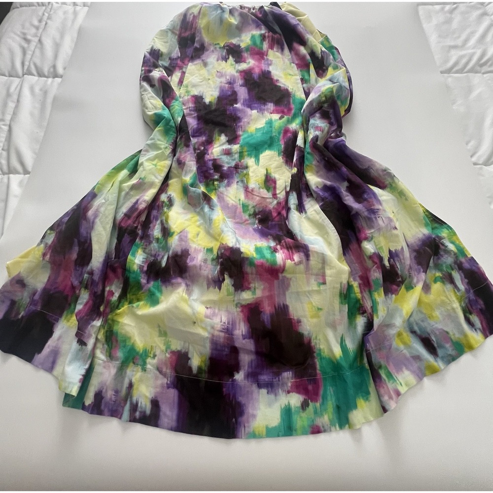 NWT 100% Cotton Lane Bryant Maxi Dress Watercolor Boho Trippy Artsy 10/12Petite - Picture 4 of 13